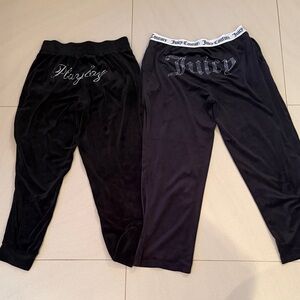 Set of Playboy & Juicy Couture Black Velour Lounge Pants
Size M & L